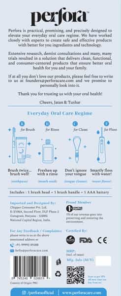 Perfora Electric Toothbrush With 2 Modes - Ocean Blue