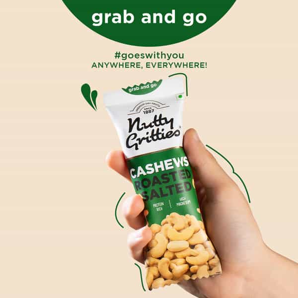 Nutty Gritties Cashews Roasted Lightly Salted - 240G (Pack 6 X 40G Each)