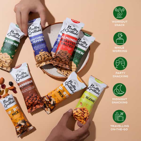 Nutty Gritties Cashews Roasted Lightly Salted - 240G (Pack 6 X 40G Each)