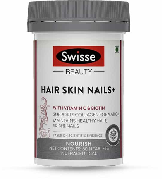 Swisse Beauty Hair Skin Nails+ With Vitamin C And Biotin For Hair Skin & Nails - 60 Tabs