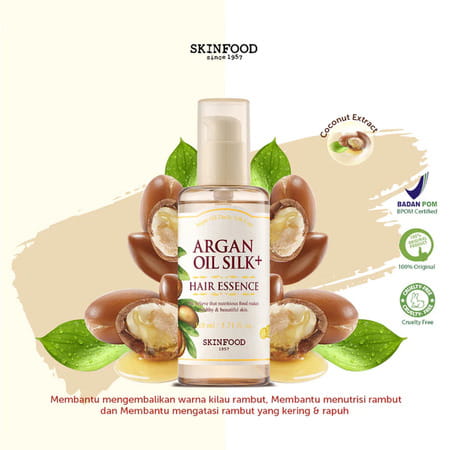 Skinfood Argan Oil Silk Plus Hair Essence - Restores Shine - Brittle Hair - Control To Dry - 110ml
