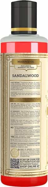 Khadi Natural Sandalwood Massage Oil Paraben Mineral Oil Free 210 Ml