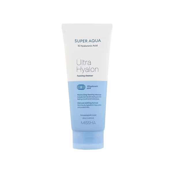 Missha Super Aqua Ultra Hyalron Foaming Cleanser - Korean Face Cleanser - Korean Skincare - 200Ml