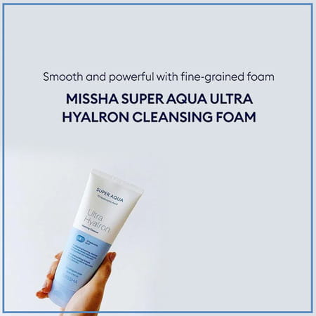 Missha Super Aqua Ultra Hyalron Foaming Cleanser - Korean Face Cleanser - Korean Skincare - 200ml