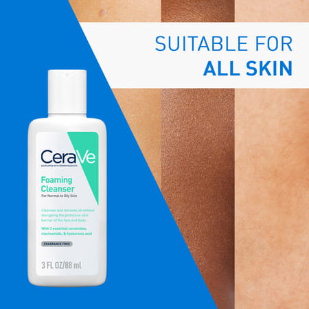 Cerave Foaming Daily Gel Cleanser For Normal To Oily Skin - 88Ml
