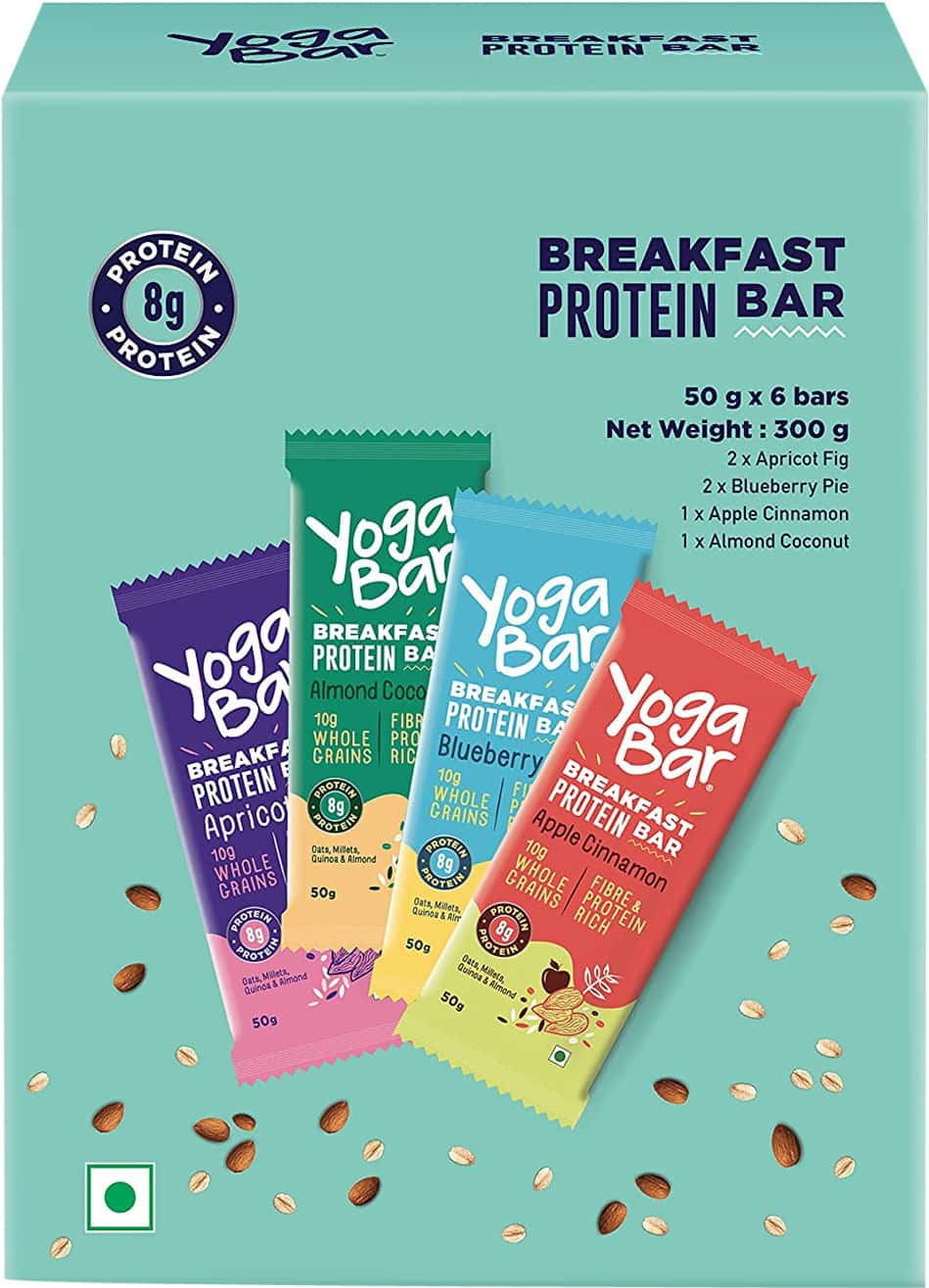 Yogabar Brekafast Bars Variety Pack Of 6