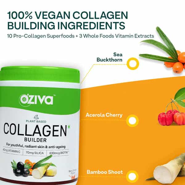 Oziva Collagen Builder 250G + Oziva Biotin 125G | Healthy Skin & Strong Hair