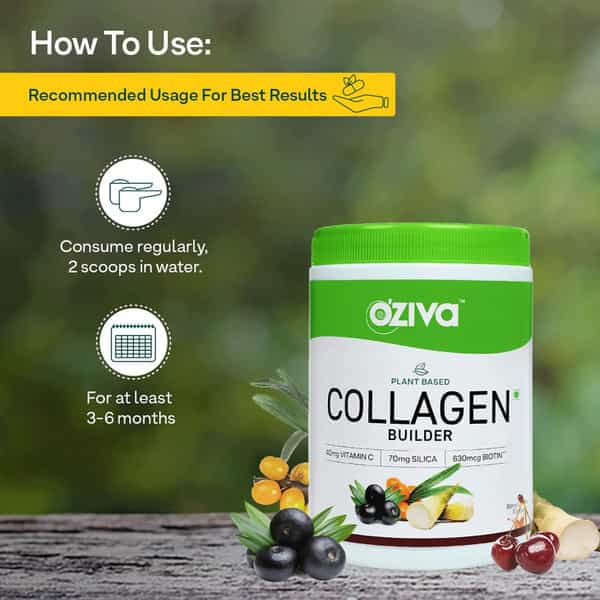 Oziva Collagen Builder 250G + Oziva Biotin 125G | Healthy Skin & Strong Hair