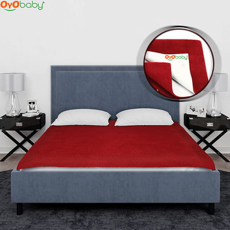 Oyo Baby Waterproof Rubber Sheet Double Bed Size (200cm X 260cm Maroon)