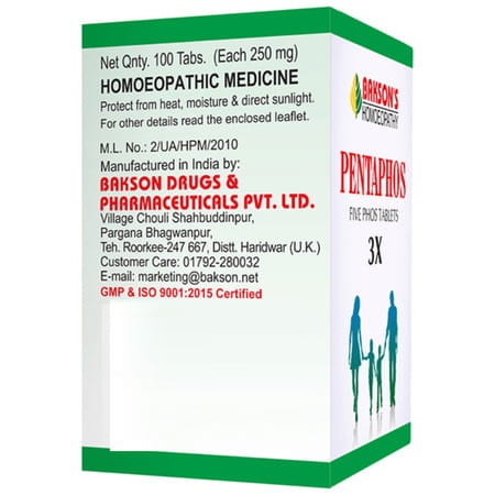 Baksons Homoeopathy Pentaphos Tablet 3X 100 No's