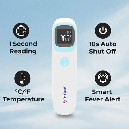 Dr Odin Oir007bt Smart Digital Infrared Non-Contact Forehead Thermometer With Fast