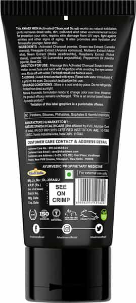 Khadi Men Charcoal Scrub-100Ml