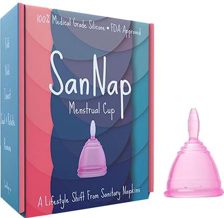 Sannap Fda Approved Reusable Menstrual Cup With Medical Grade Silicone Medium (pink)
