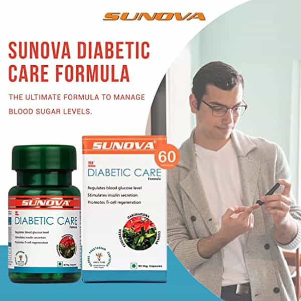 Sunova Diabetic Care Capsules | Fenugreek Gudmar And Daruharidra Extract - 60 Veg Capsules | 3 Packs