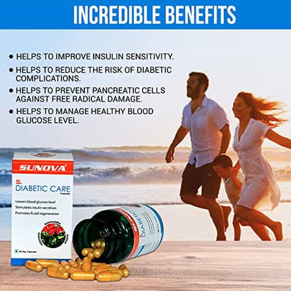 Sunova Diabetic Care Capsules | Fenugreek Gudmar And Daruharidra Extract - 60 Veg Capsules | 3 Packs