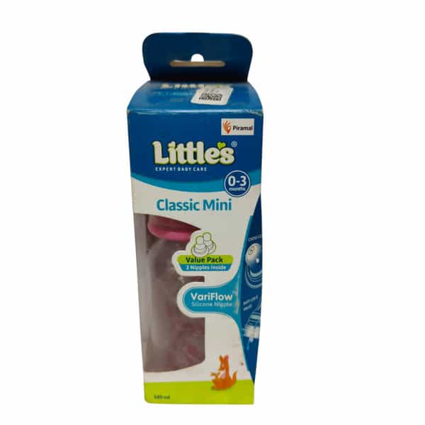 Little's Classic Mini Pink Feeding Bottle - 120Ml