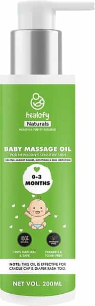 Healofy Naturals Massage Oil For 0 To 3 Months Old -200Ml