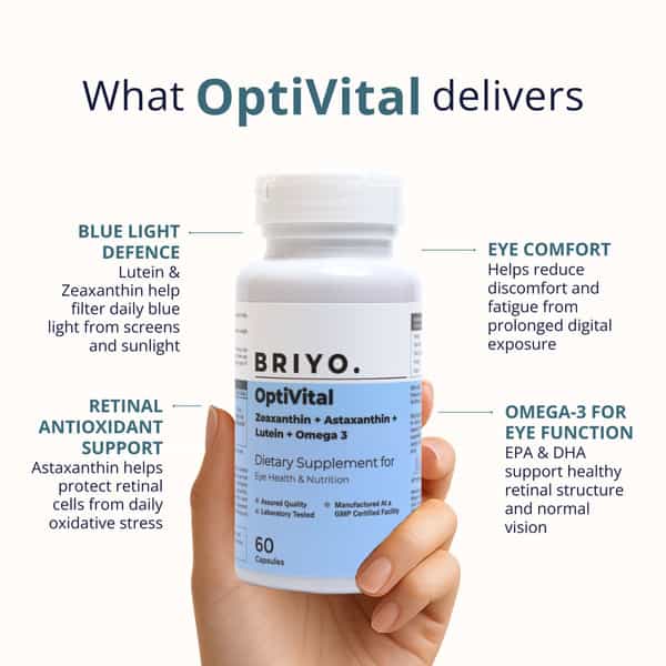 Briyo Optivital - Zeaxanthin + Astaxanthin + Lutein + Omega 3