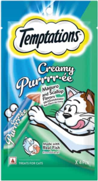Temptations Creamy Purrrrr Ee Lickable Cat Treats | Maguro And Scallop Flavour | 24 X48 G