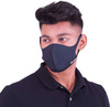 Frido Ultra Comfortable Midnight Black Unisex Face Mask|Silver+ Washable Large Size (Pack Of 1)