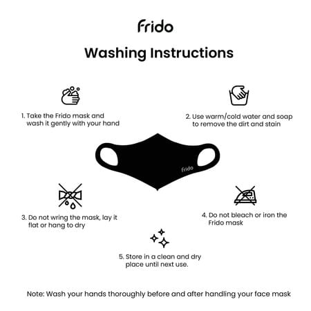 Frido Ultra Comfortable Midnight Black Unisex Face Mask|Silver+ Washable Large Size (Pack Of 1)
