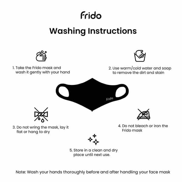 Frido Ultra Comfortable Midnight Black Unisex Face Mask|Silver+ Washable Large Size (Pack Of 1)