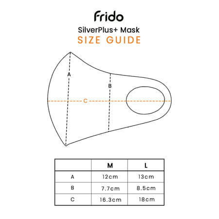 Frido Ultra Comfortable Midnight Black Unisex Face Mask|Silver+ Washable Large Size (Pack Of 1)