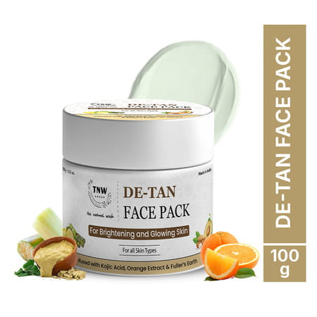 Tnw The Natural Wash Detan Face Pack | Orange Extract | Tan Removal For Glowing Skin 100 Gm