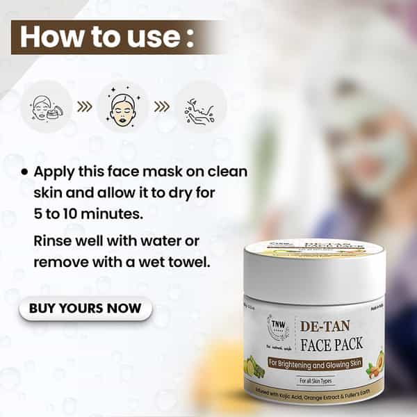 Tnw The Natural Wash Detan Face Pack | Orange Extract | Tan Removal For Glowing Skin 100 Gm