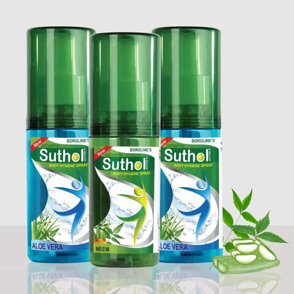Boroline Suthol Aloe Vera Antiseptic Spray 100Ml X 2 + Suthol Neem Spray 100Ml X 1