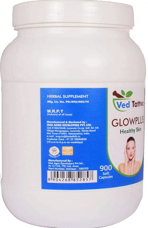 Ved Tattva Glowplus 900 Capsules | Ayurvedic Herbal Formulation For Healthy Skin (Pack Of 2)