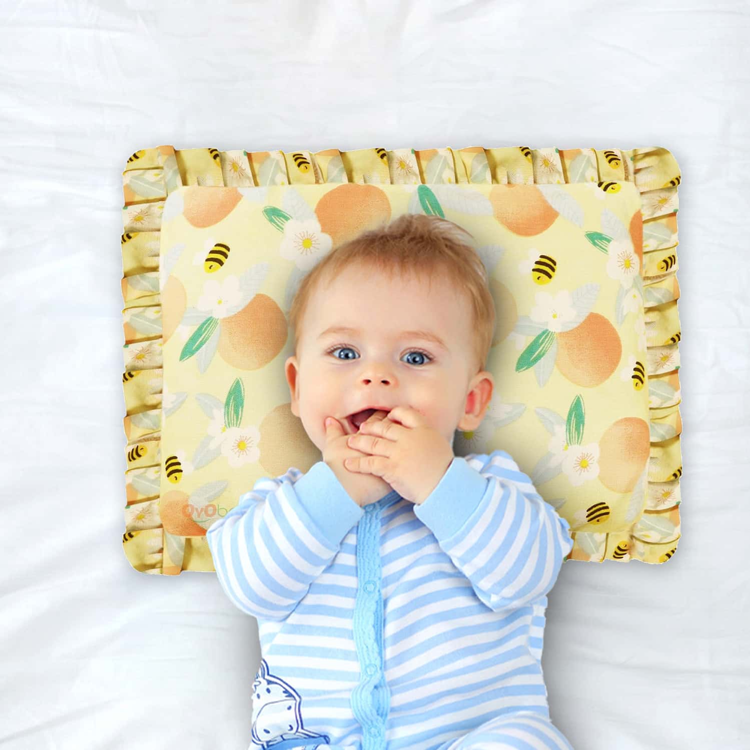 Oyo Baby Mustard Seeds Baby Pillow Pack Of 1 Floral | Nature Rai Pillow Baby Head Shaper - Takiya