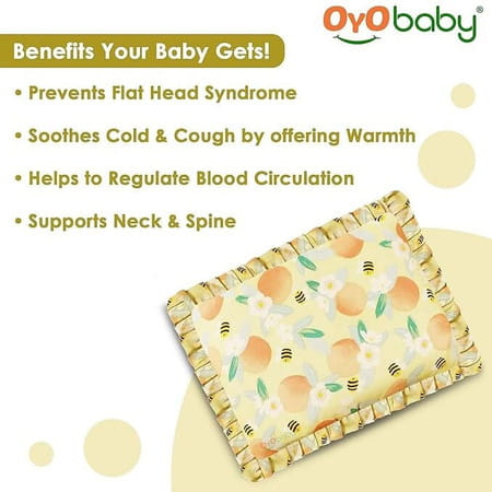 Oyo Baby Mustard Seeds Baby Pillow Pack Of 1 Floral | Nature Rai Pillow Baby Head Shaper - Takiya