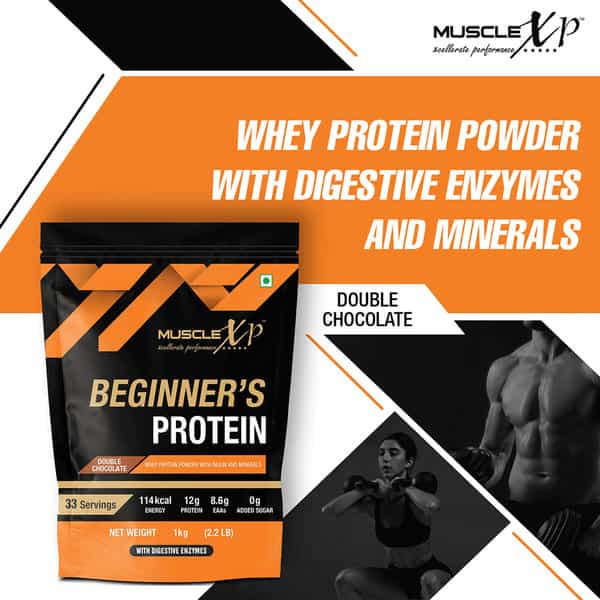 Musclexp Beginner's Protein Double Chocolate 1Kg Pouch (2.2 Lb)