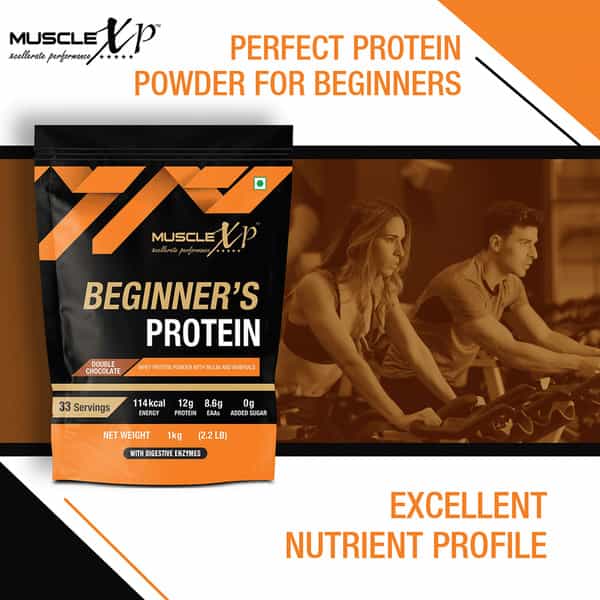 Musclexp Beginner's Protein Double Chocolate 1Kg Pouch (2.2 Lb)
