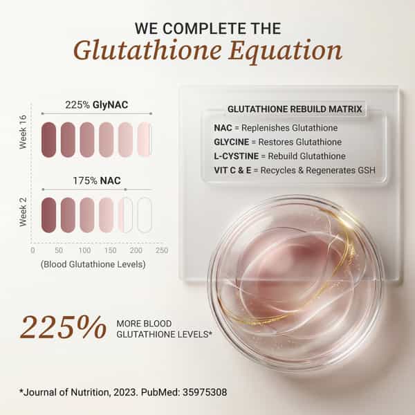 Glutora Skin Liposomal Glutathione 90 650Mg + Glynac|8X Absorption|Bright Skin Anti-Pigmentation 30N