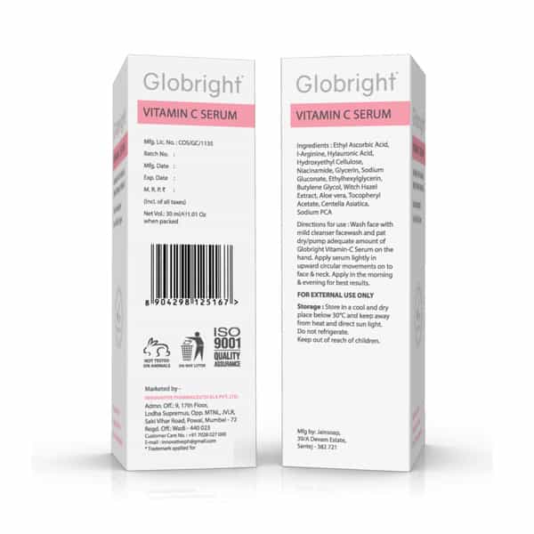 Globright Vitamin C Serum 30 Ml | With Witch Hazel | Paraben Free (Pack Of 1)