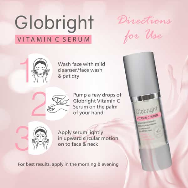 Globright Vitamin C Serum 30 Ml | With Witch Hazel | Paraben Free (Pack Of 1)