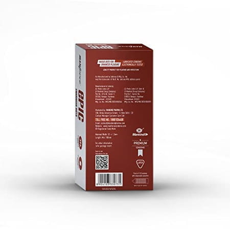 Manforce Epic Hot Dots Enhanced Dotted Condoms For Men Belgian Chocolate Flavour (Set Of 3x10)