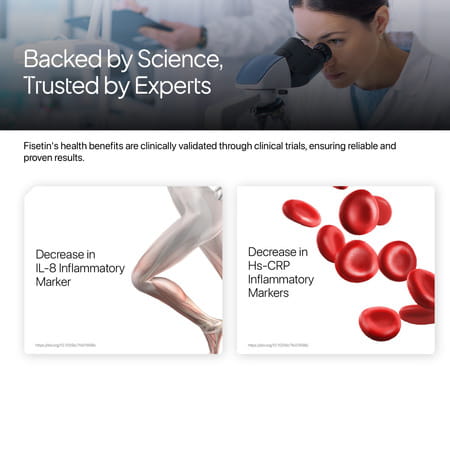 Decode Age Fisetin Supplement | Supports Skin & Hair Health | 100mg | 30 Capsules | Veg