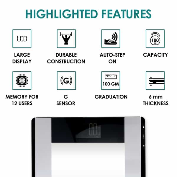 Equinox Digital Body Composition Analyser Eq-Eb-44 - Slim & Sleek | Large Lcd Display + Backlight