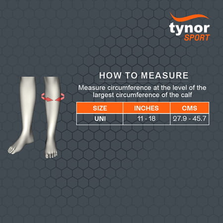 Tynor Shin & Calf Support Neo Black & Orange Universal 1 Unit