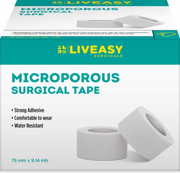 Liveasy Surgical Microporus Surgical Tape 75Mm*9.14 Mtr Single Pcs