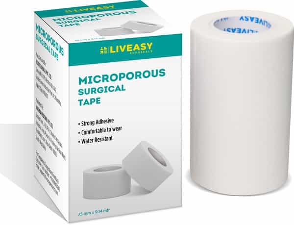 Liveasy Surgical Microporus Surgical Tape 75Mm*9.14 Mtr Single Pcs