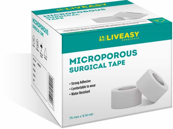 Liveasy Surgical Microporus Surgical Tape 75Mm*9.14 Mtr Single Pcs