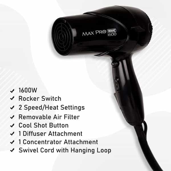Wahl 05050-024 Max Pro Hair Dryer 1600 W