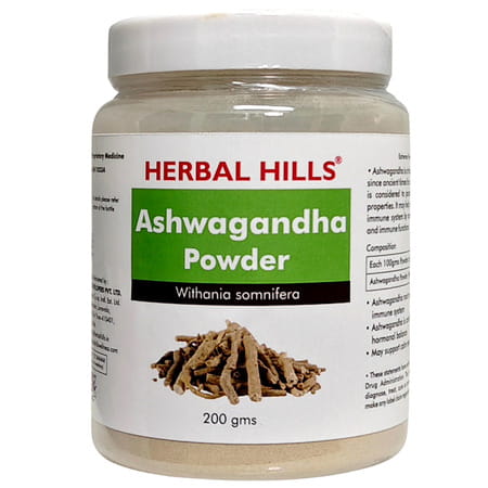 Herbal Hills Ashwagandha Powder - Withania Somnifera 200 Gms (Pack Of 2)