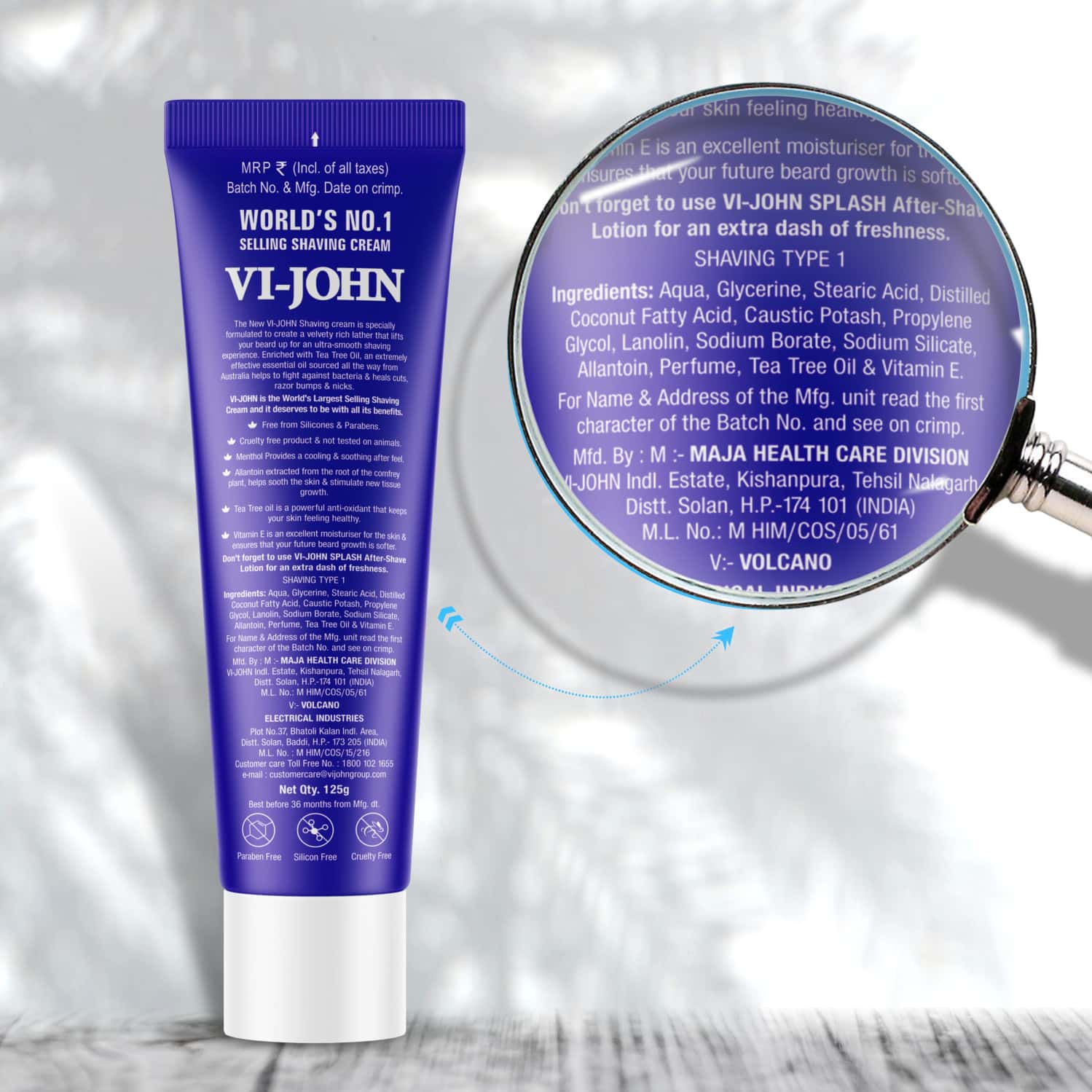 Buy VIJOHN CLASSICAL SHAVING CREAM FOR MEN WITH TEA TREE OIL AND BACTI