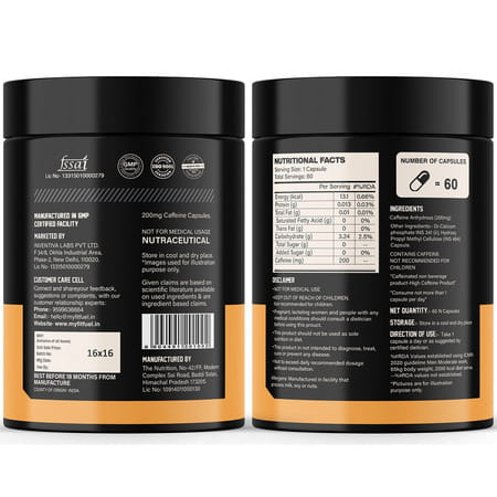 Myfitfuel Performance Caffeine | (200mg) | 60 Capsules