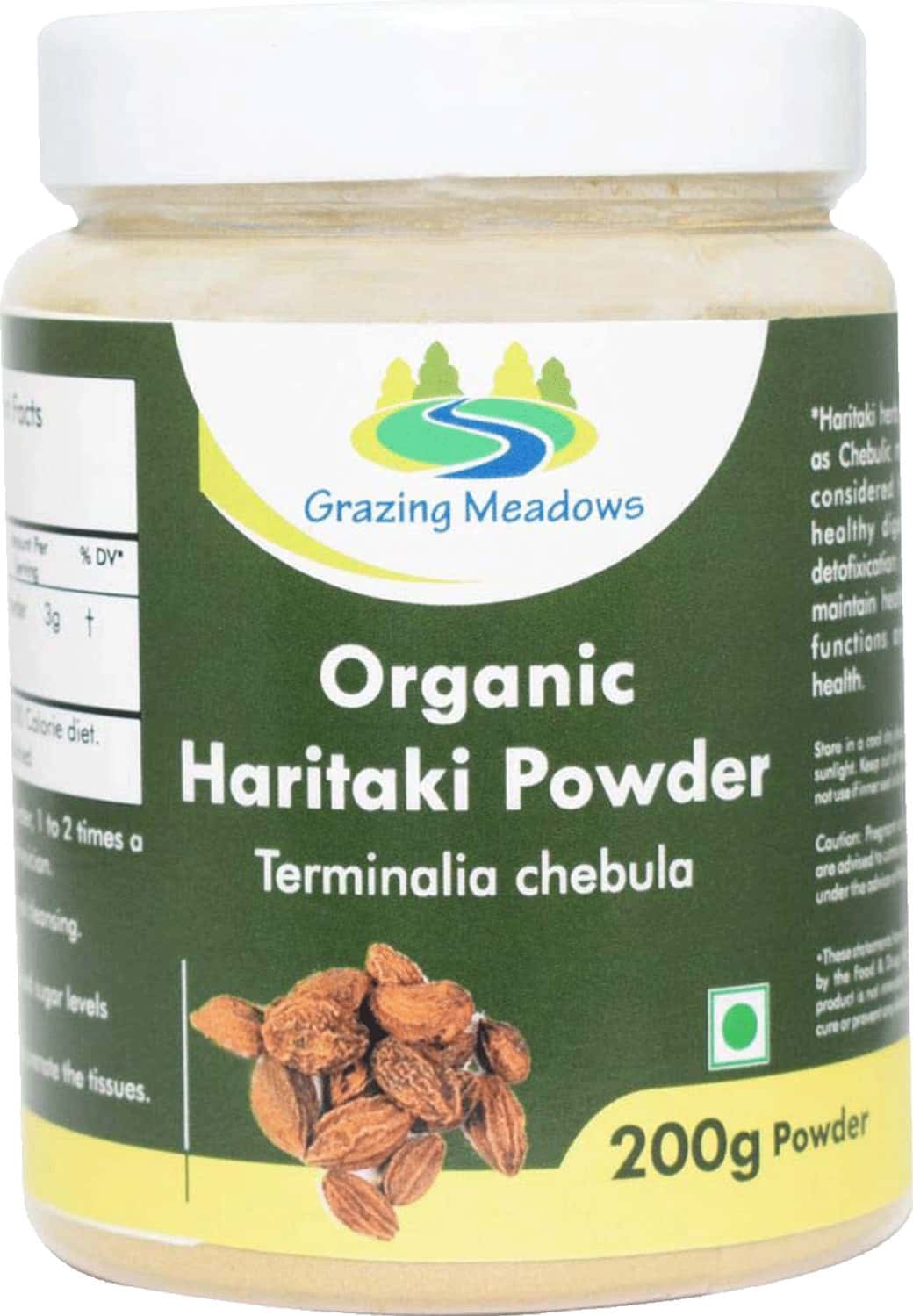 Grazing Meadows Organic Haritaki Powder Terminalia Chebula /Harde Powder - 200gms (Pack Of 4)